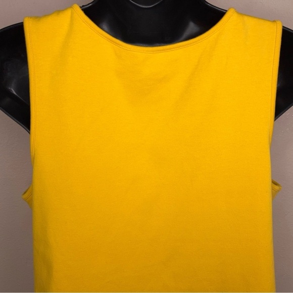 PETITE LARGE RELATIVITY YELLOW TANK TOP SLEEVELESS STRETCH CASUAL SCOOP NECKLINE - Picture 4 of 13
